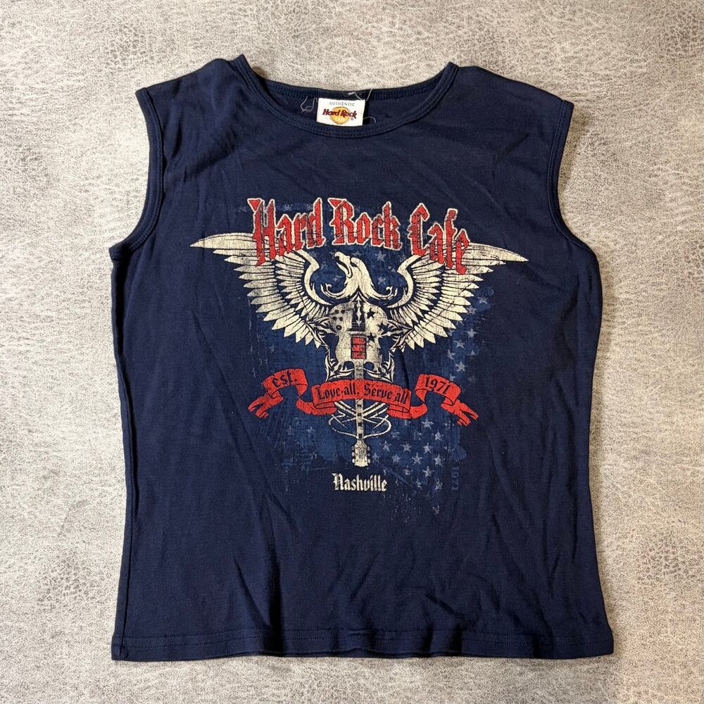 Hard Rock Cafe Navy Graphic Tank Top